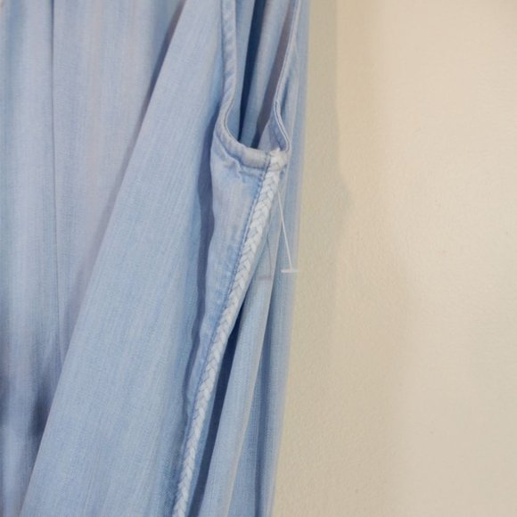 CLOTH & STONE Anthropologie Halter Neck Cropped JUMPSUIT Size S SMALL Blue NEW - Picture 5 of 9